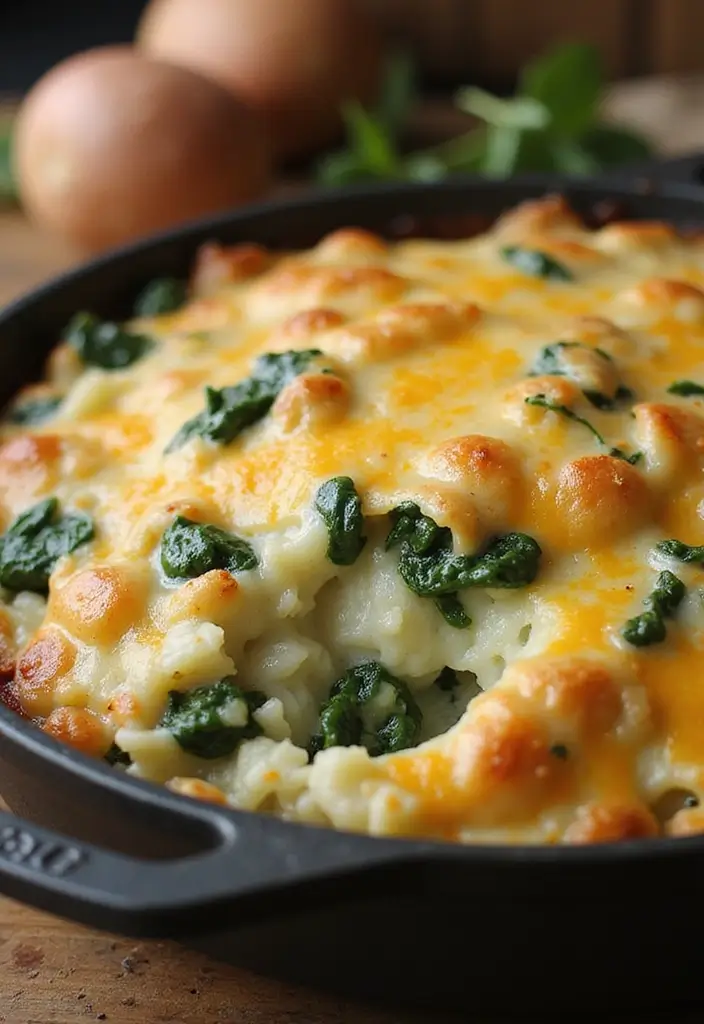 25 Easy Dinner Recipes with Mashed Potatoes as the Star - 24. Mashed Potato and Spinach Bake