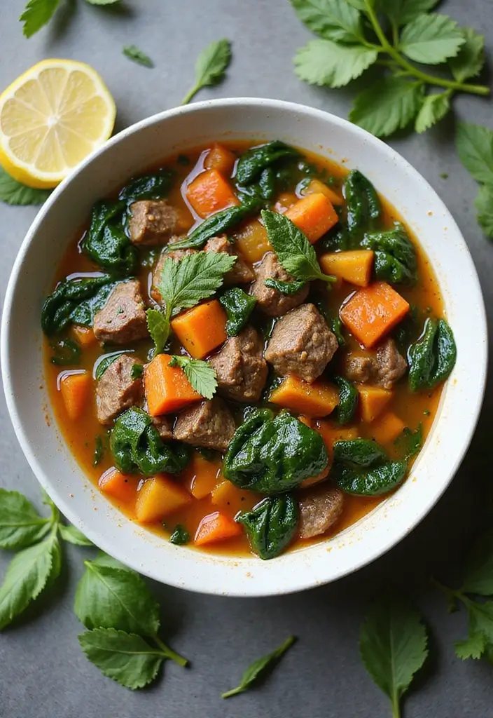 25 Easy Ground Beef Soup Recipes for Comfort Dinners - 11. Mediterranean Beef and Spinach Soup