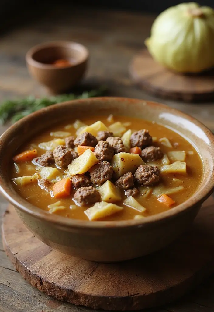 25 Easy Ground Beef Soup Recipes for Comfort Dinners - 16. Ground Beef and Cabbage Soup