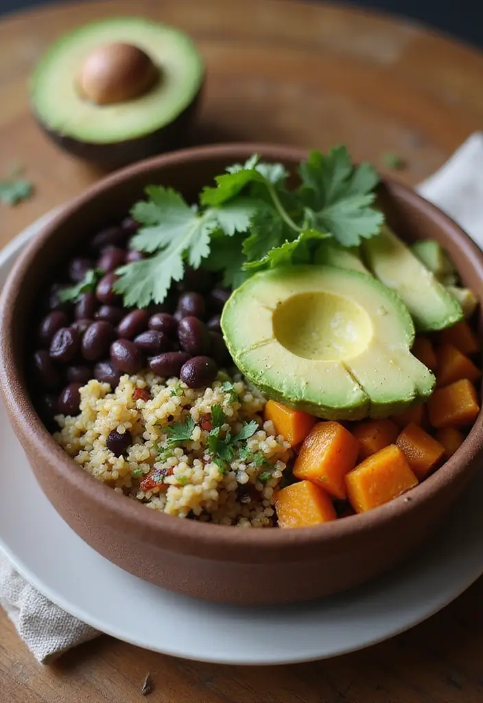 25 Easy Healthy Vegetarian Dinner Recipes for Clean Eating - 1. Quinoa & Black Bean Bowl