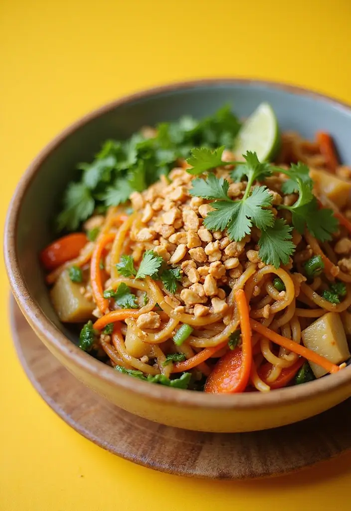 25 Easy Healthy Vegetarian Dinner Recipes for Clean Eating - 10. Thai Peanut Noodles
