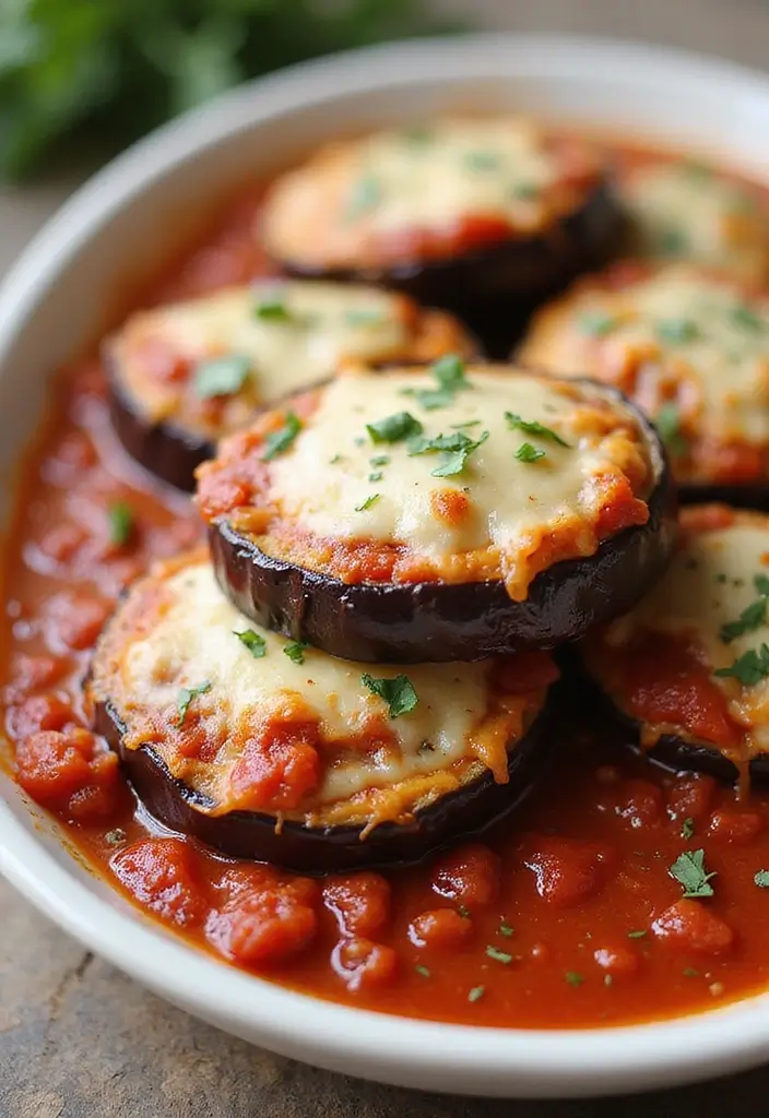 25 Easy Healthy Vegetarian Dinner Recipes for Clean Eating - 13. Eggplant Parmesan