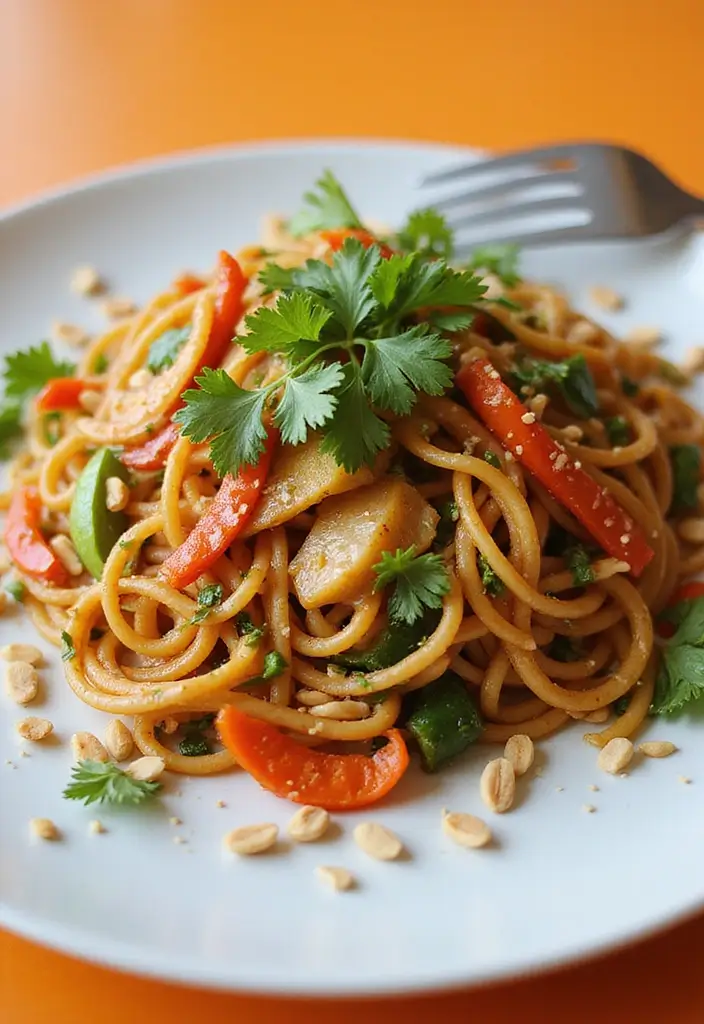 25 Easy Healthy Vegetarian Dinner Recipes for Clean Eating - 17. Vegetable Pad Thai