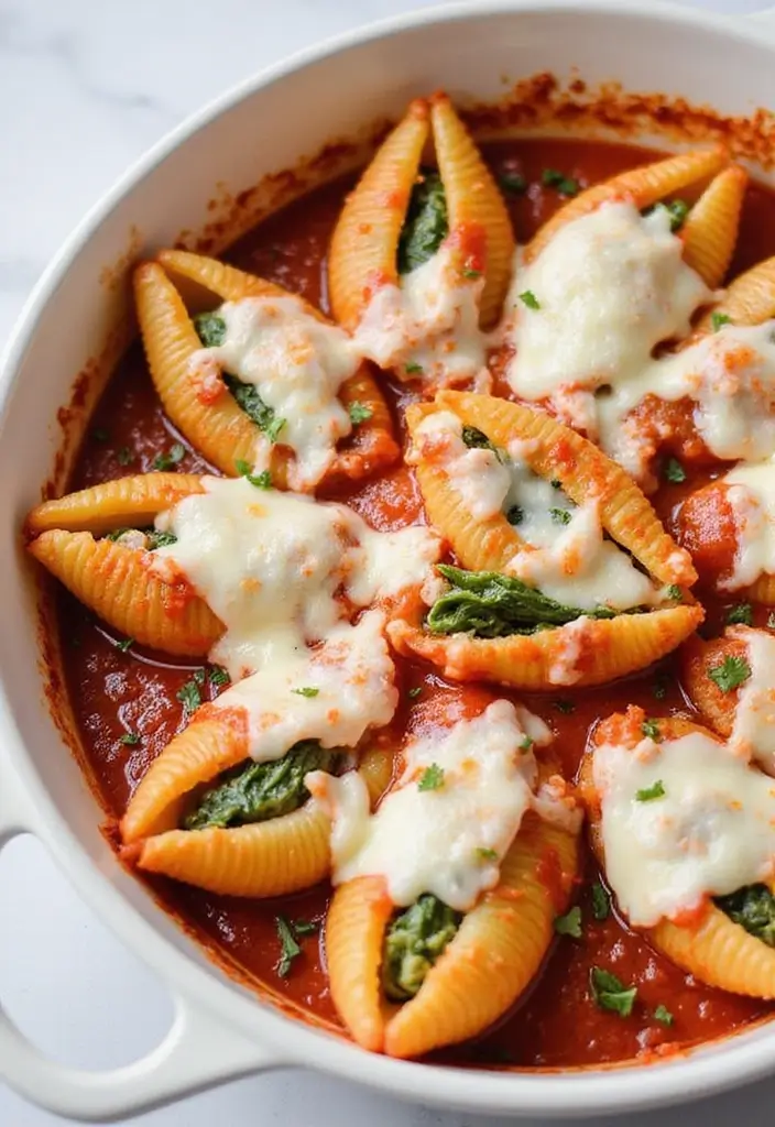 25 Easy Healthy Vegetarian Dinner Recipes for Clean Eating - 2. Spinach & Ricotta Stuffed Shells