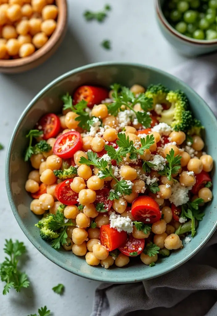25 Easy Healthy Vegetarian Dinner Recipes for Clean Eating - 20. Greek Chickpea Bowl