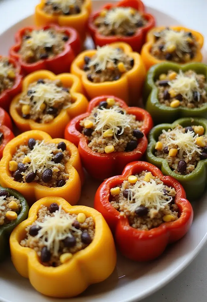 25 Easy Healthy Vegetarian Dinner Recipes for Clean Eating - 24. Stuffed Bell Peppers