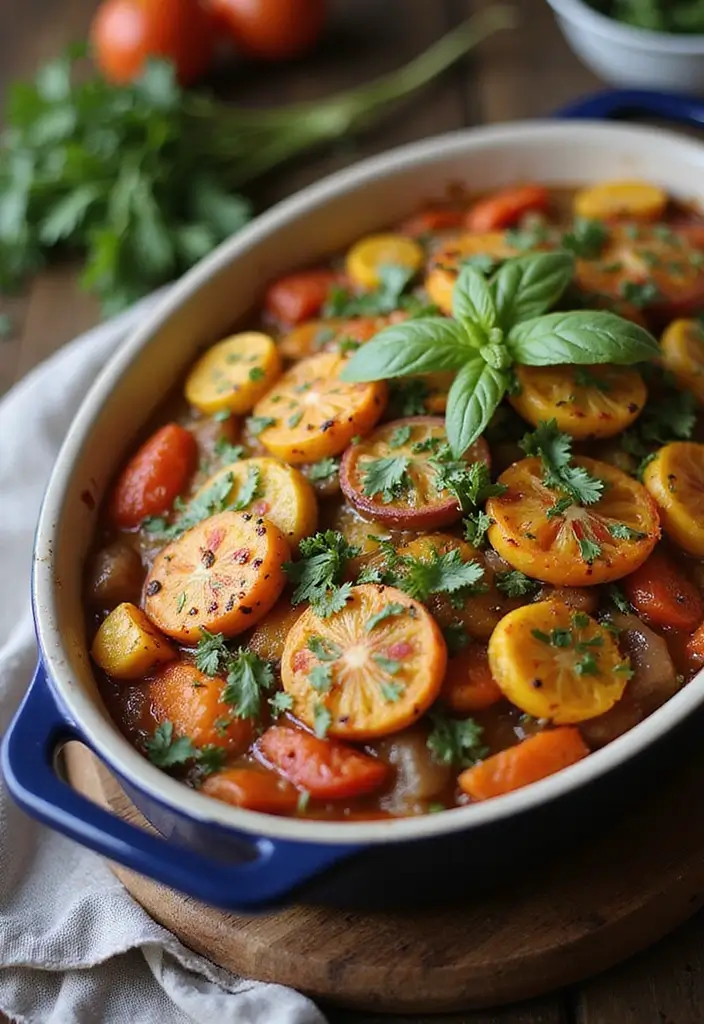 25 Easy Healthy Vegetarian Dinner Recipes for Clean Eating - 25. Baked Ratatouille