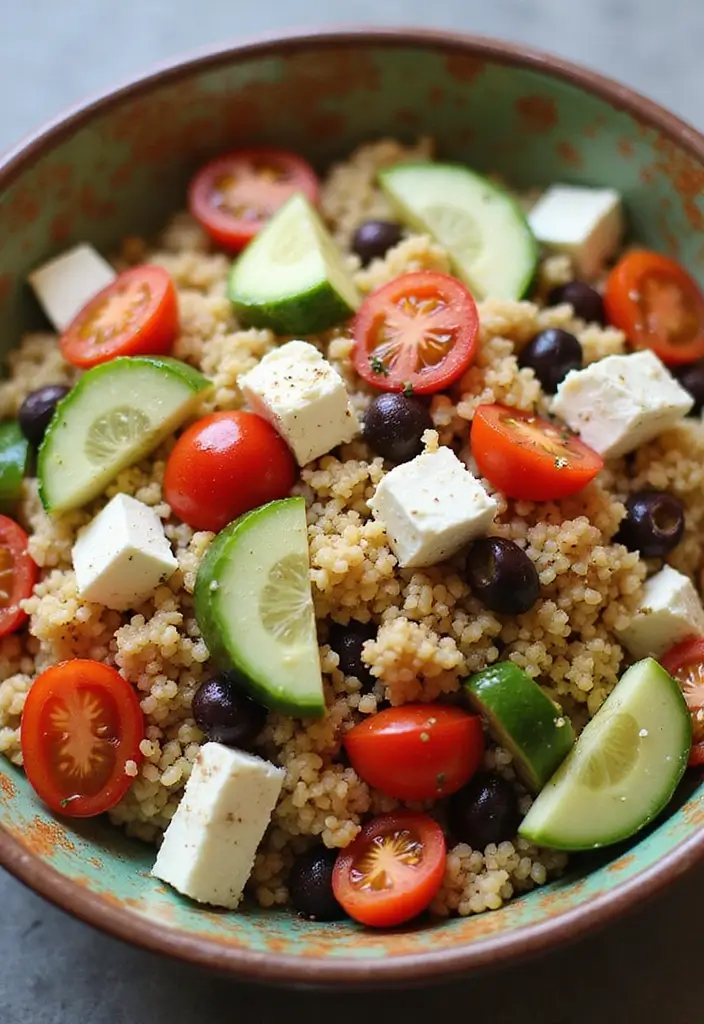 25 Easy Healthy Vegetarian Dinner Recipes for Clean Eating - 4. Mediterranean Couscous Salad