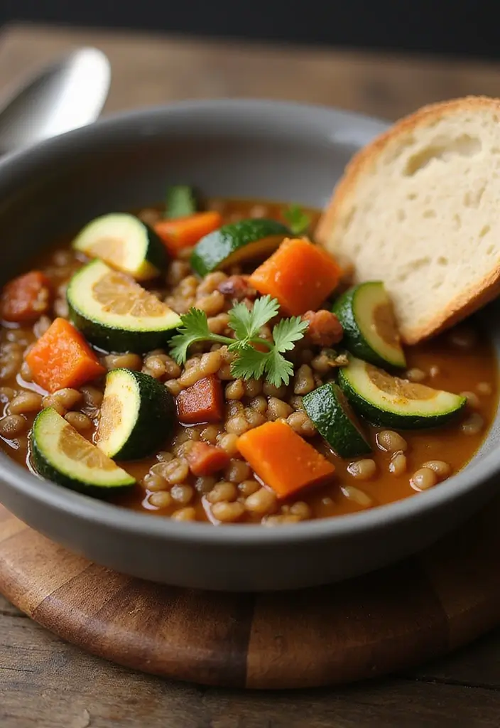 25 Easy Healthy Vegetarian Dinner Recipes for Clean Eating - 5. Zucchini & Lentil Stew