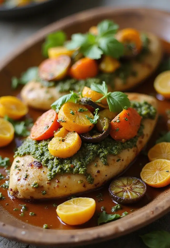 25 Easy Low Carb Recipes for Dinner Anyone Can Make - 24. Pesto Chicken and Veggie Bake