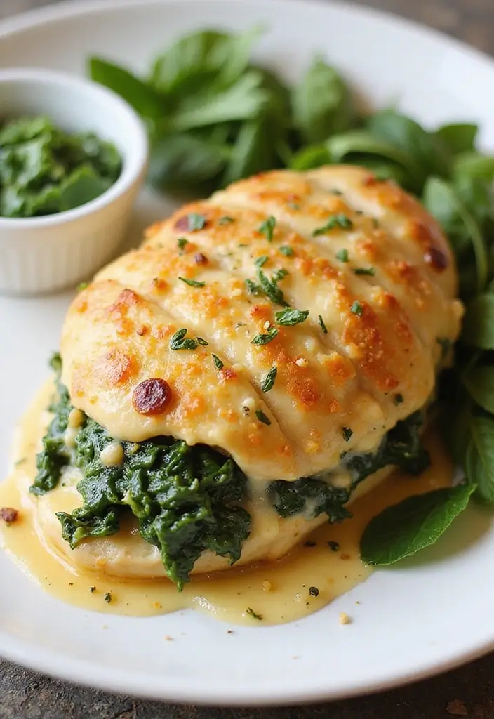 25 Easy Low Carb Recipes for Dinner Anyone Can Make - 9. Spinach and Cheese Stuffed Chicken Breast