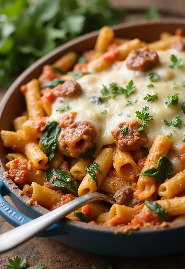 25 Gluten Free Ground Beef Recipes for Family Dinner - 10. Beef and Spinach Pasta Bake