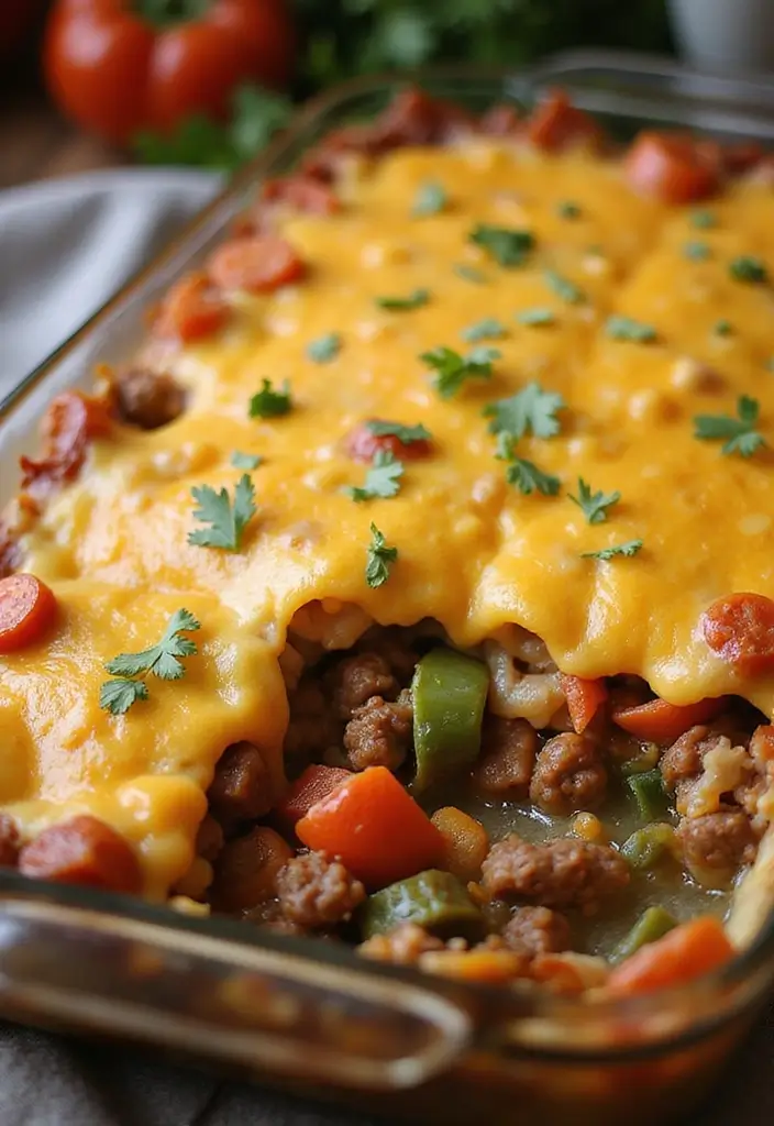 25 Gluten Free Ground Beef Recipes for Family Dinner - 11. Cheesy Beef and Vegetable Bake