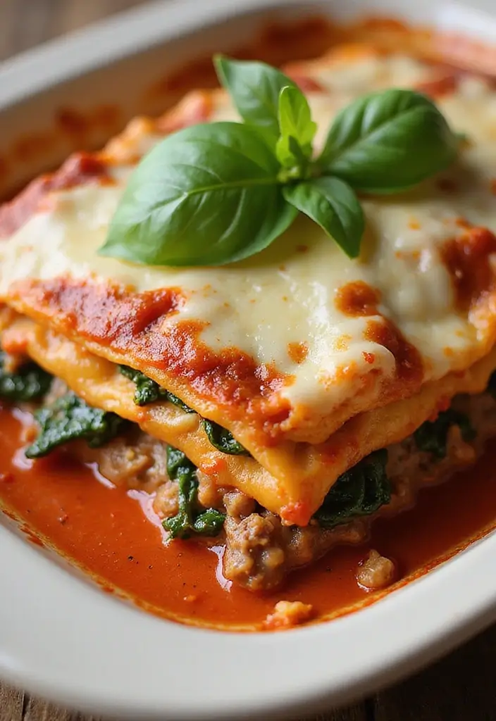 25 Gluten Free Ground Beef Recipes for Family Dinner - 16. Beef and Spinach Lasagna