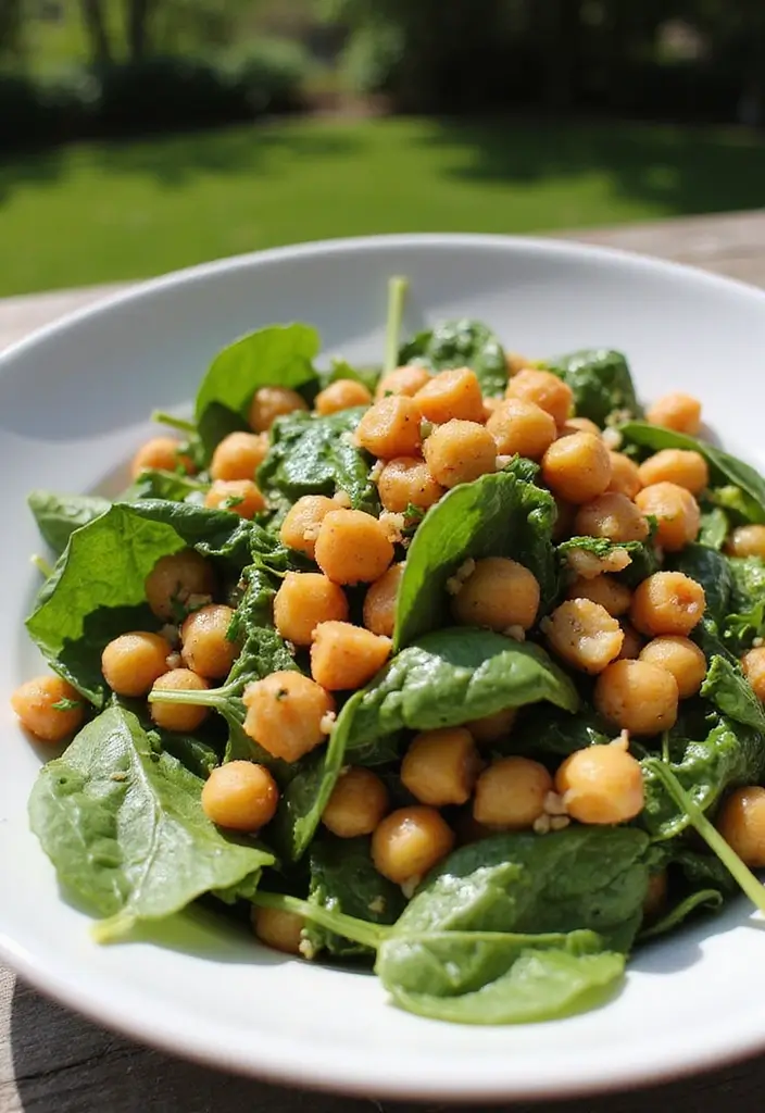 25 Gluten Free Low Carb Dinner Recipes You’ll Love - 15. Chickpea and Spinach Salad