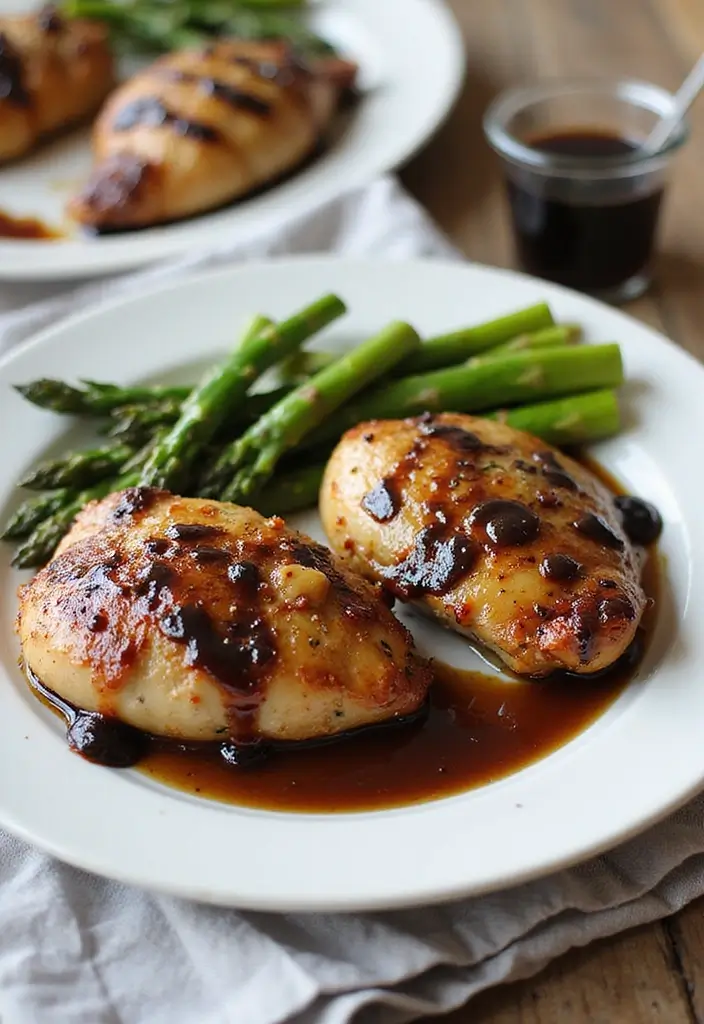 25 Gluten Free Low Carb Dinner Recipes You’ll Love - 21. Balsamic Glazed Chicken with Asparagus
