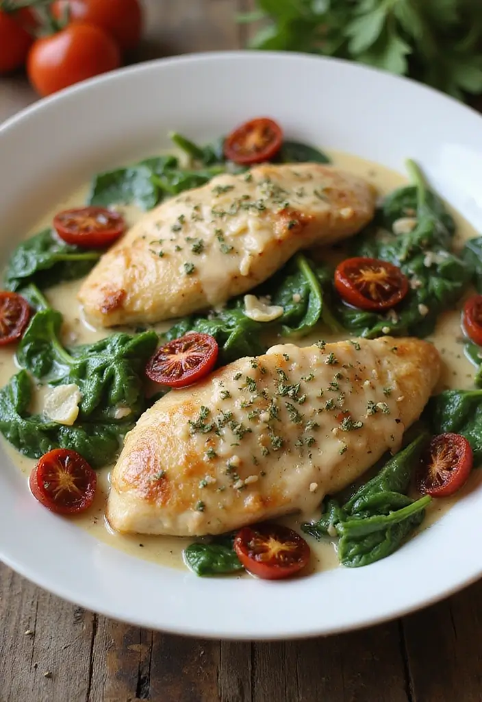 25 Gluten Free Low Carb Dinner Recipes You’ll Love - 6. Creamy Tuscan Garlic Chicken