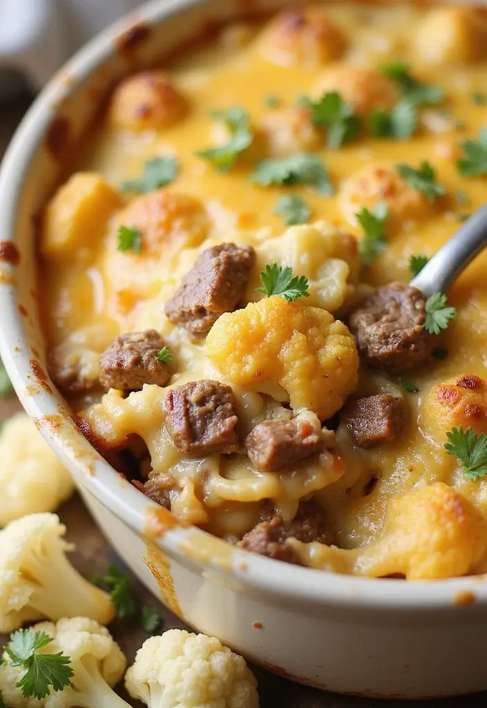 25 Ground Beef Casserole Recipes That Are Perfect for Dinner - 16. Ground Beef and Cauliflower Casserole
