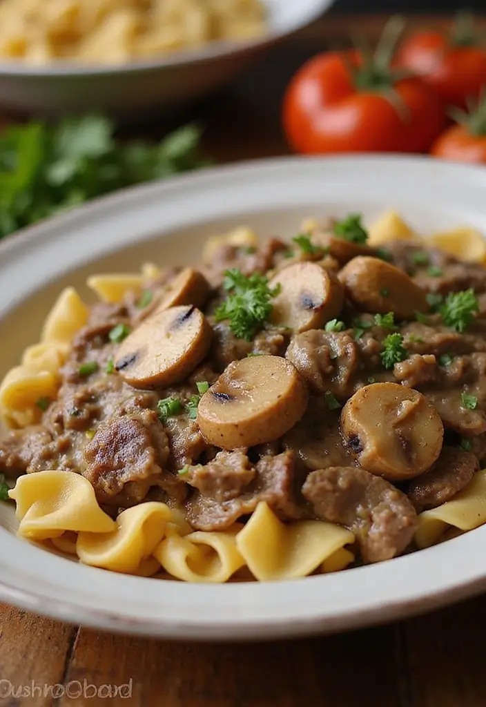 25 Ground Beef Casserole Recipes That Are Perfect for Dinner - 18. Creamy Mushroom Beef Casserole