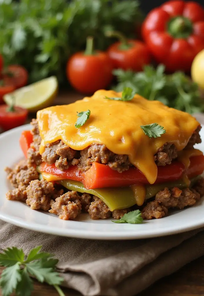 25 Ground Beef Casserole Recipes That Are Perfect for Dinner - 22. Ground Beef and Bell Pepper Casserole