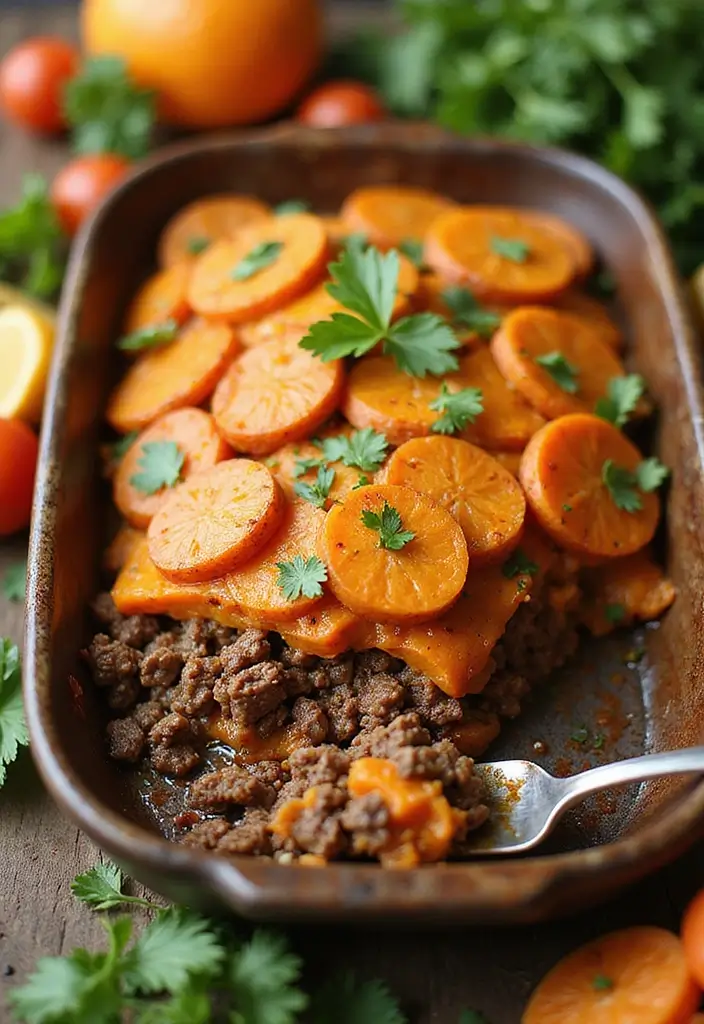25 Ground Beef Casserole Recipes That Are Perfect for Dinner - 25. Ground Beef and Sweet Potato Casserole