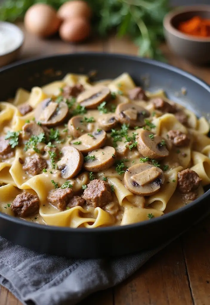 25 Ground Beef Casserole Recipes That Are Perfect for Dinner - 4. Beef Stroganoff Casserole