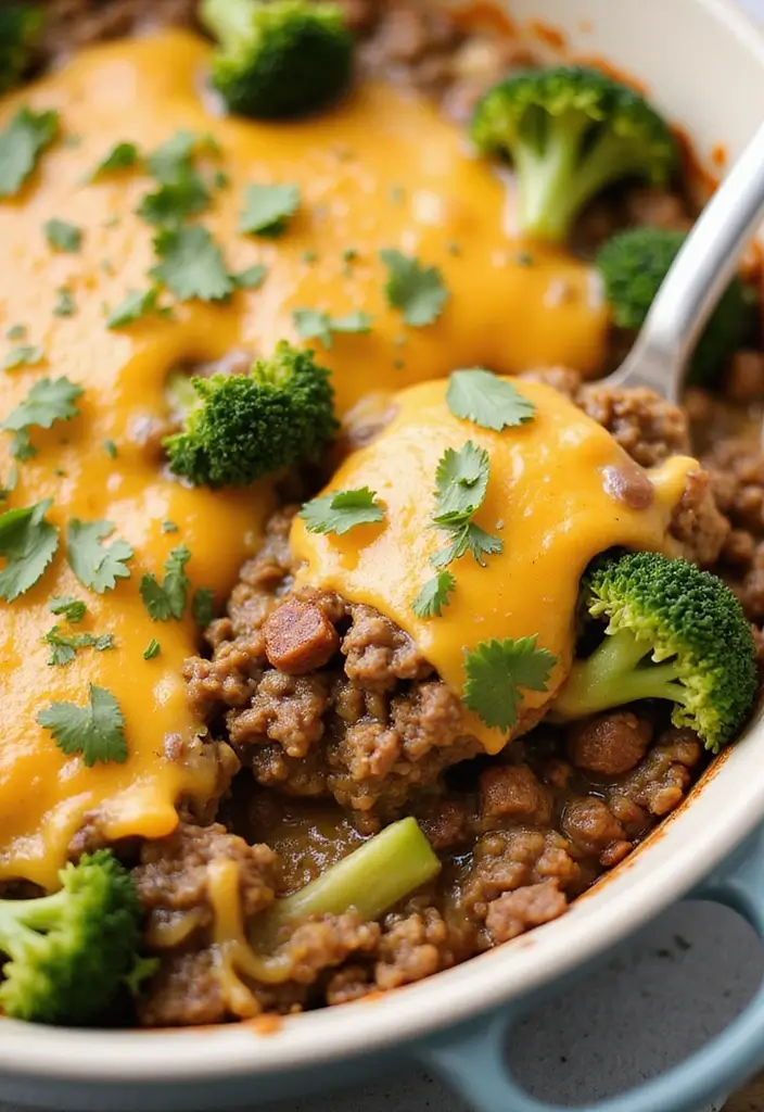 25 Ground Meat Recipes That Turn Dinner Into a Feast - 21. Cheesy Ground Beef and Broccoli Casserole