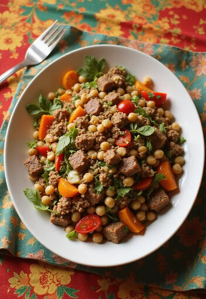 25 Ground Sausage Recipes for Healthy and Hearty Dinners - 19. Ground Sausage and Chickpea Salad