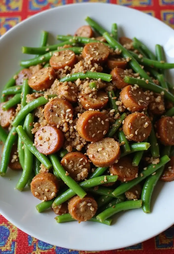 25 Ground Sausage Recipes for Healthy and Hearty Dinners - 21. Ground Sausage and Green Bean Stir-Fry
