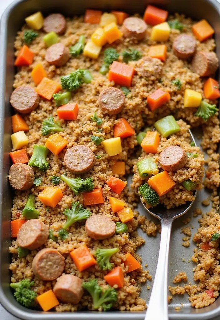 25 Ground Sausage Recipes for Healthy and Hearty Dinners - 3. One-Pan Sausage and Quinoa Bake