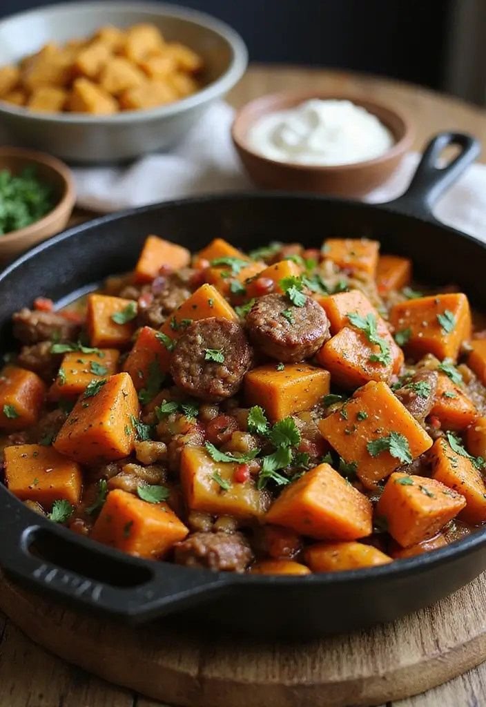25 Ground Sausage Recipes for Healthy and Hearty Dinners - 7. Ground Sausage and Sweet Potato Hash