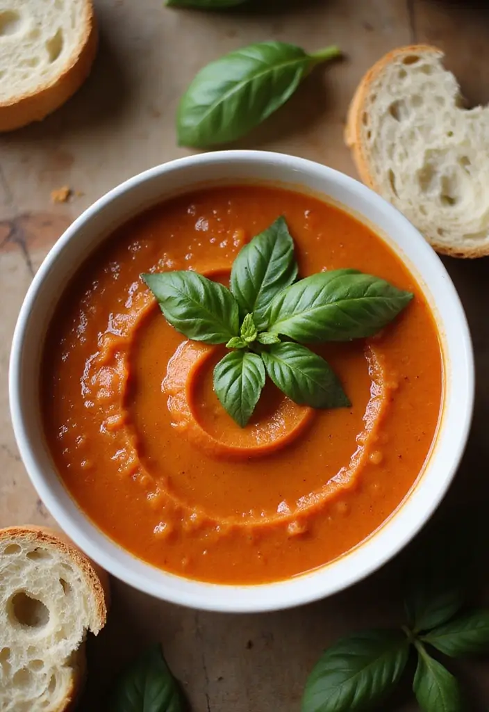 25 Healthy Dairy Free Dinner Recipes Full of Flavor - 10. Creamy Tomato Basil Soup