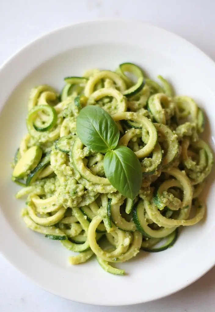 25 Healthy Dairy Free Dinner Recipes Full of Flavor - 2. Zucchini Noodles with Avocado Pesto