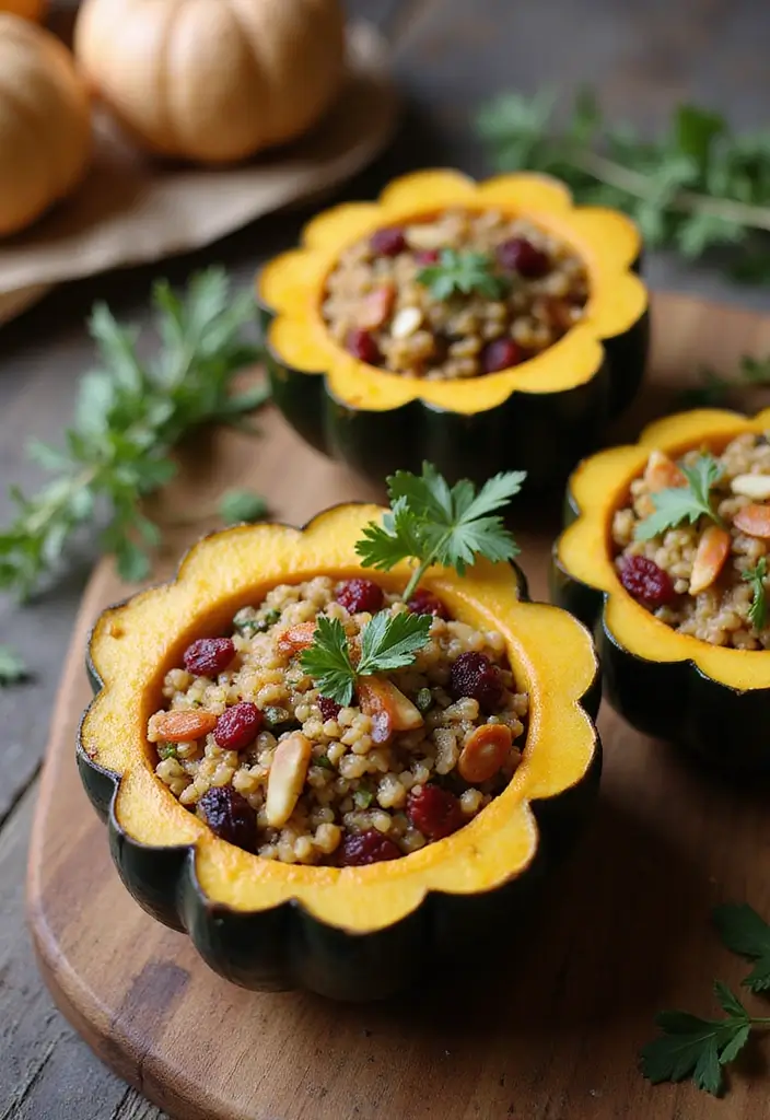 25 Healthy Dairy Free Dinner Recipes Full of Flavor - 21. Vegan Stuffed Acorn Squash