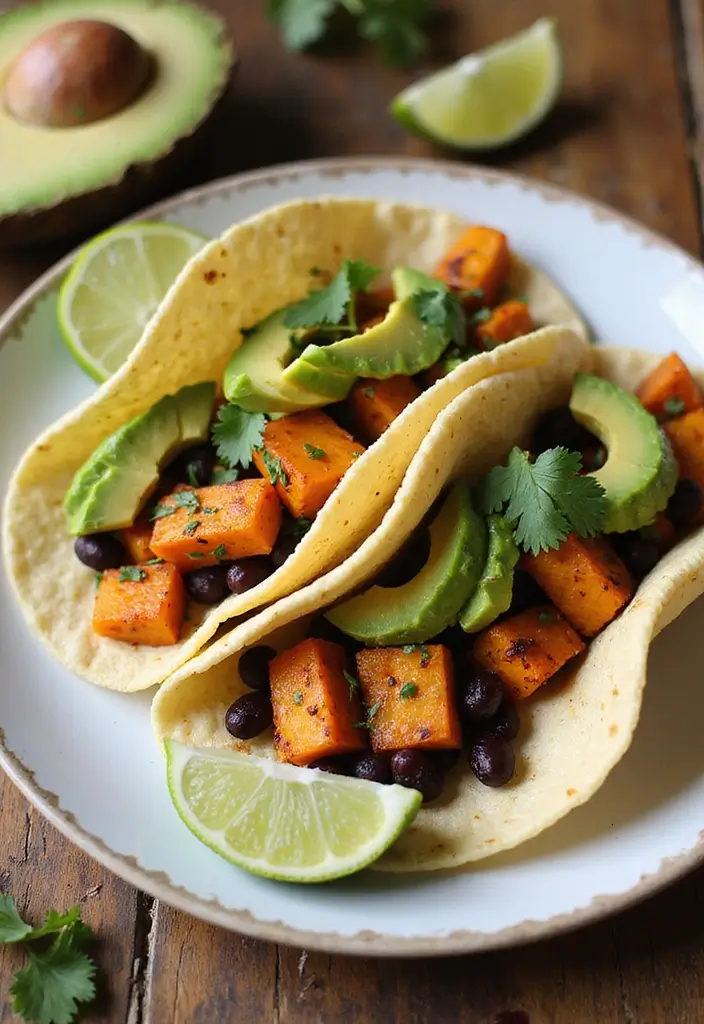 25 Healthy Dairy Free Dinner Recipes Full of Flavor - 4. Sweet Potato and Black Bean Tacos