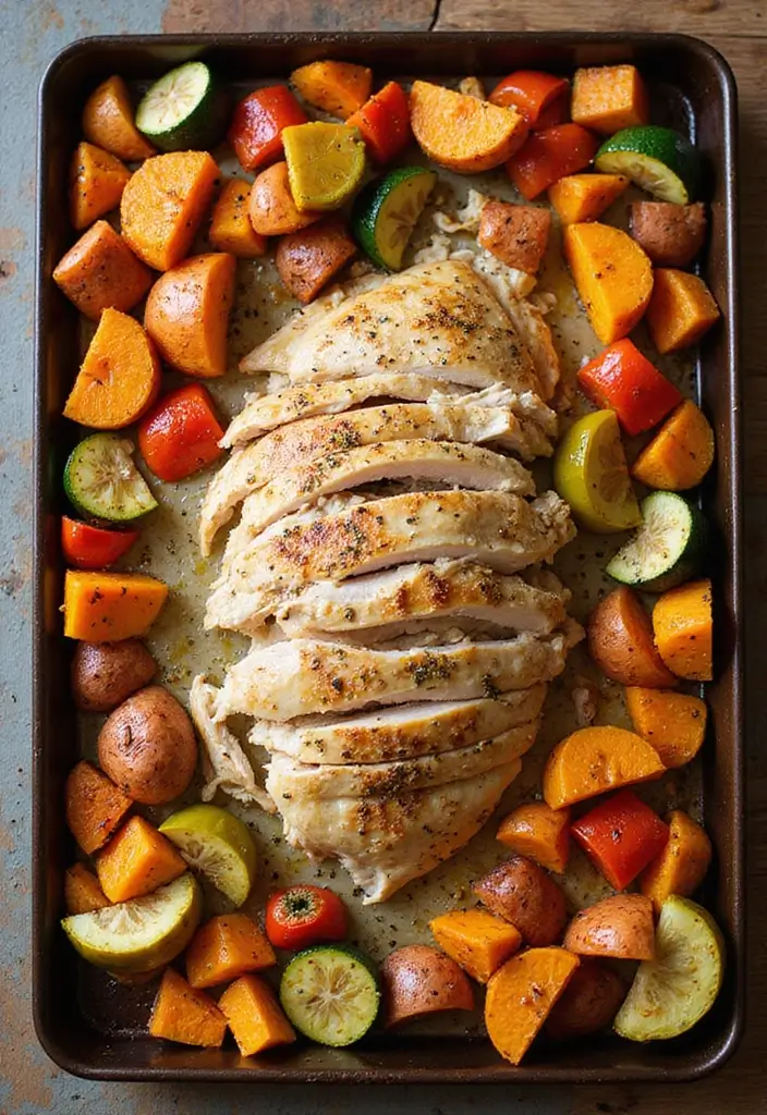 25 Healthy Dinner Recipes with Rotisserie Chicken Made Simple - 18. Chicken and Veggie Sheet Pan Dinner