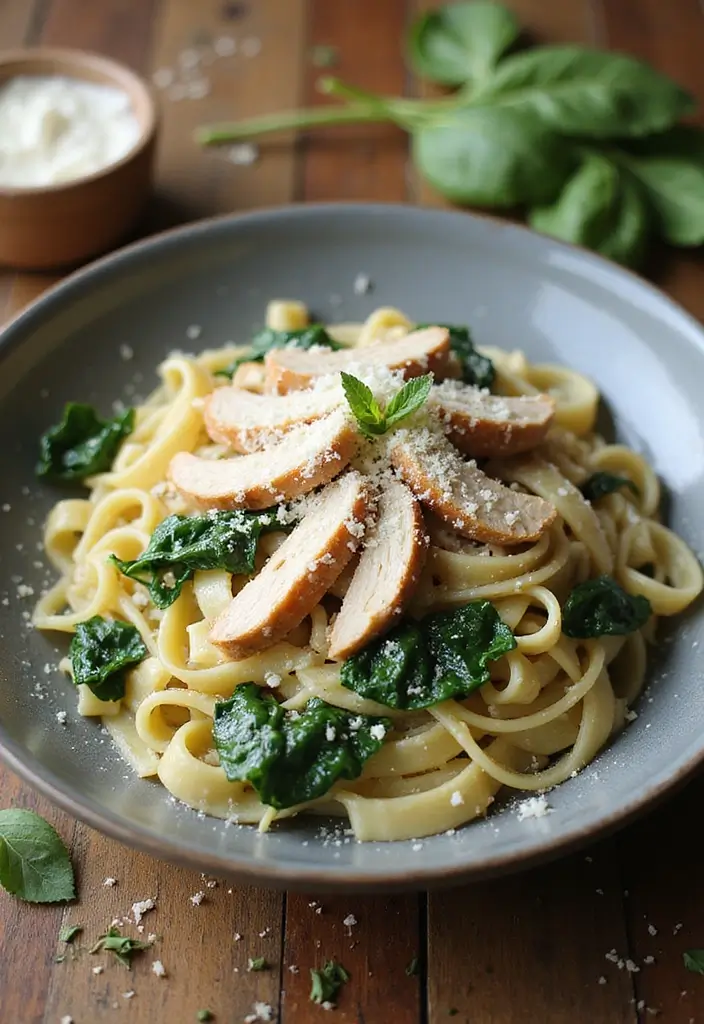 25 Healthy Dinner Recipes with Rotisserie Chicken Made Simple - 2. Creamy Chicken and Spinach Pasta