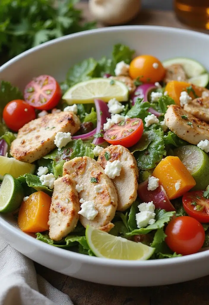 25 Healthy Low Carb High Protein Recipes for Easy Dinner - 10. Greek Salad with Grilled Chicken