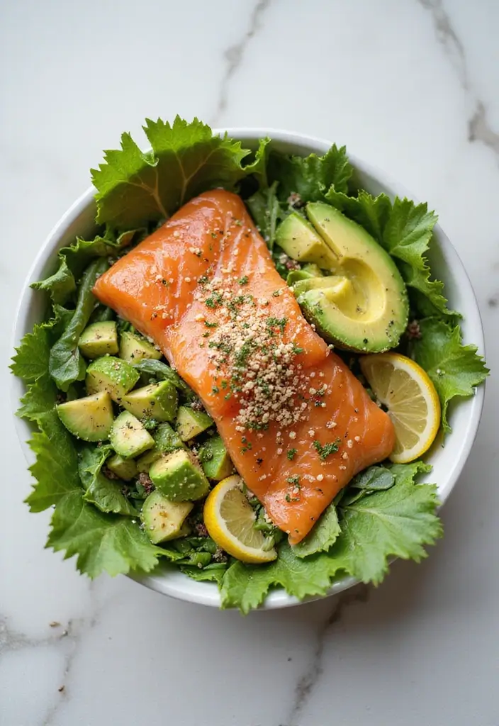 25 Healthy Low Carb High Protein Recipes for Easy Dinner - 14. Smoked Salmon and Avocado Salad