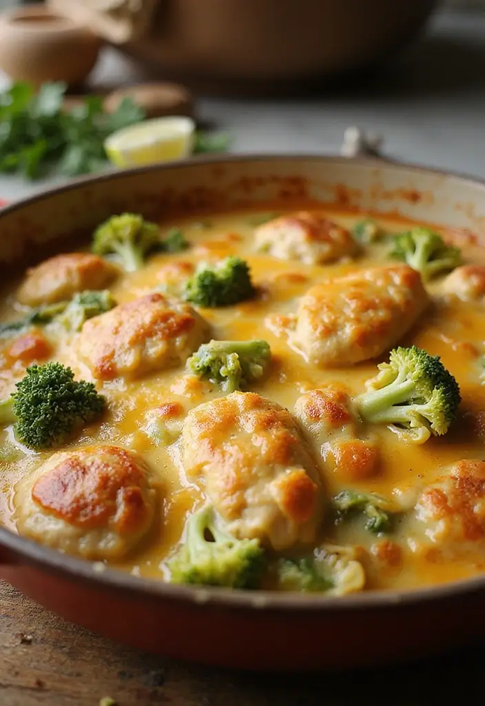 25 Healthy Low Carb High Protein Recipes for Easy Dinner - 16. Cheesy Broccoli and Chicken Casserole