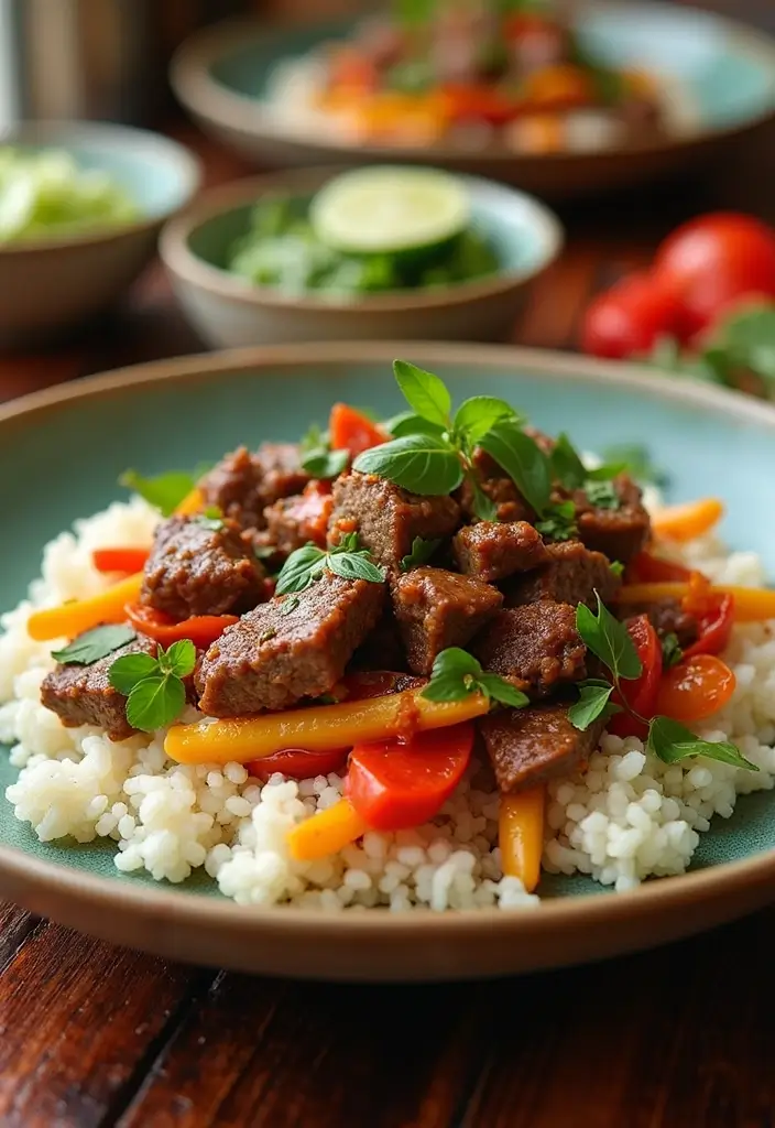 25 Healthy Low Carb High Protein Recipes for Easy Dinner - 17. Thai Basil Beef Stir-Fry