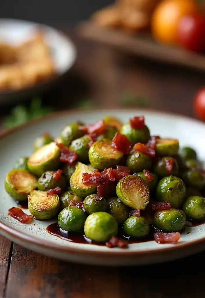 25 Healthy Low Carb High Protein Recipes for Easy Dinner - 7. Balsamic Glazed Brussels Sprouts with Bacon