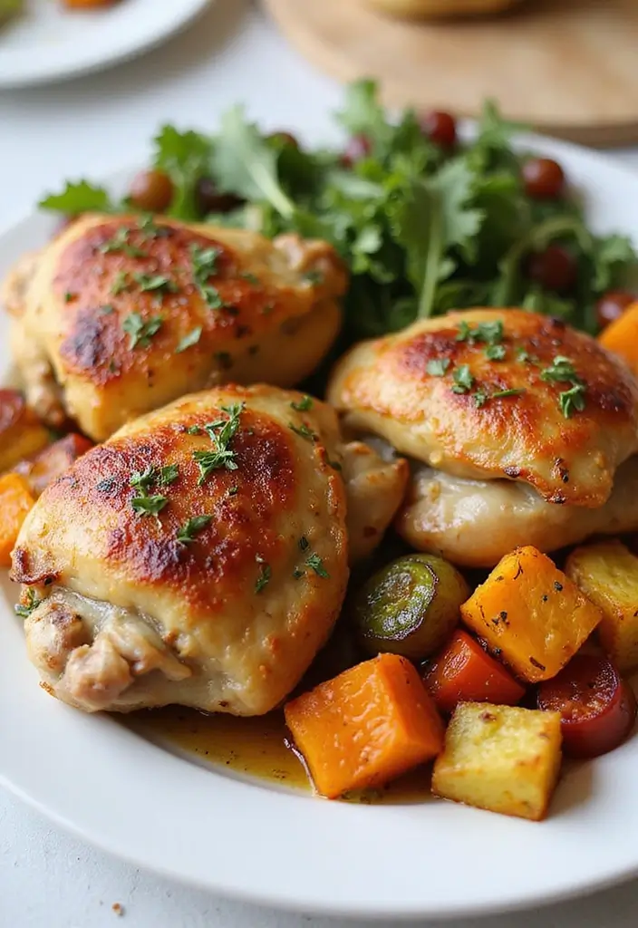 25 Ideal Protein Phase 1 Dinner Recipes You Should Try - 21. Roasted Garlic and Herb Chicken Thighs