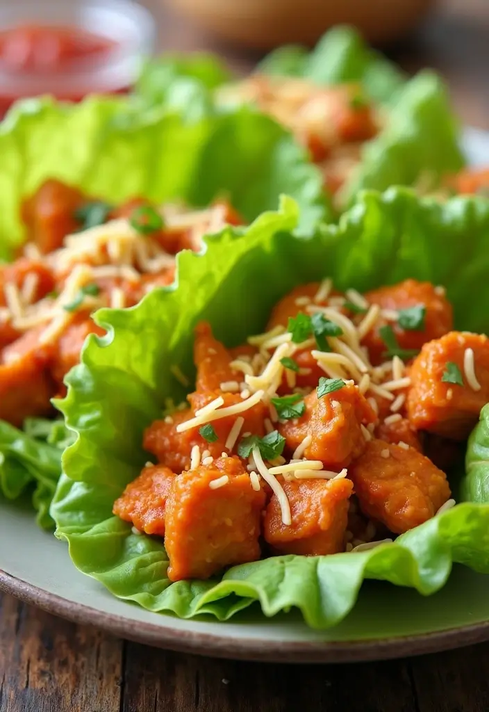 25 Ideal Protein Phase 1 Dinner Recipes You Should Try - 24. Buffalo Chicken Lettuce Wraps