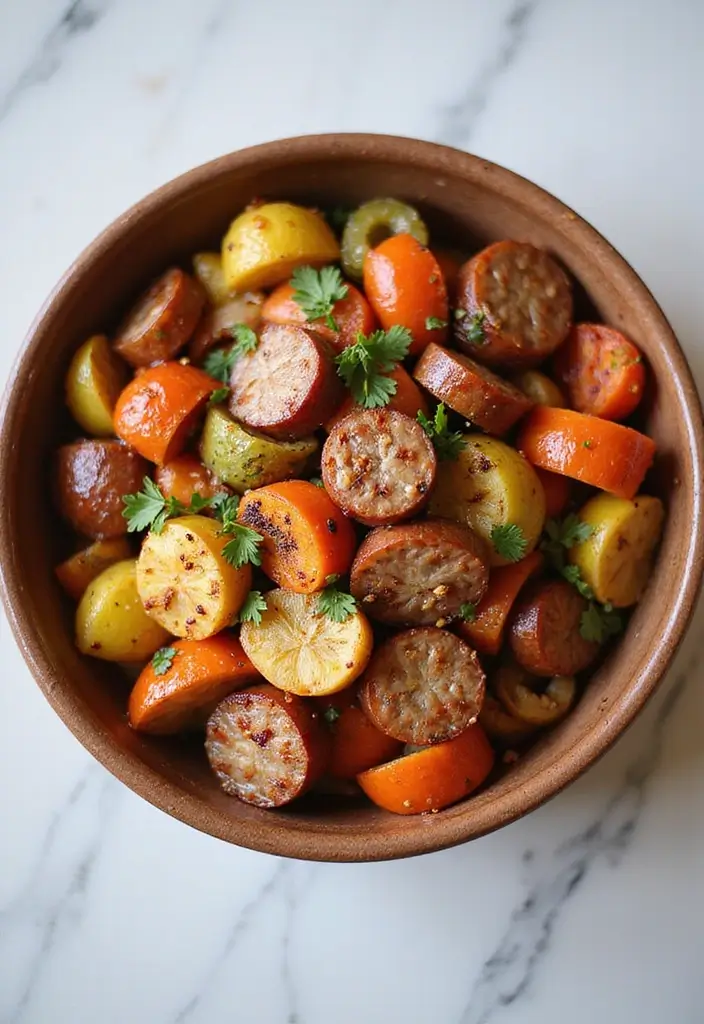 25 Italian Sausage Links Recipes That Make Dinner Delicious - 22. Italian Sausage and Roasted Vegetable Bowl