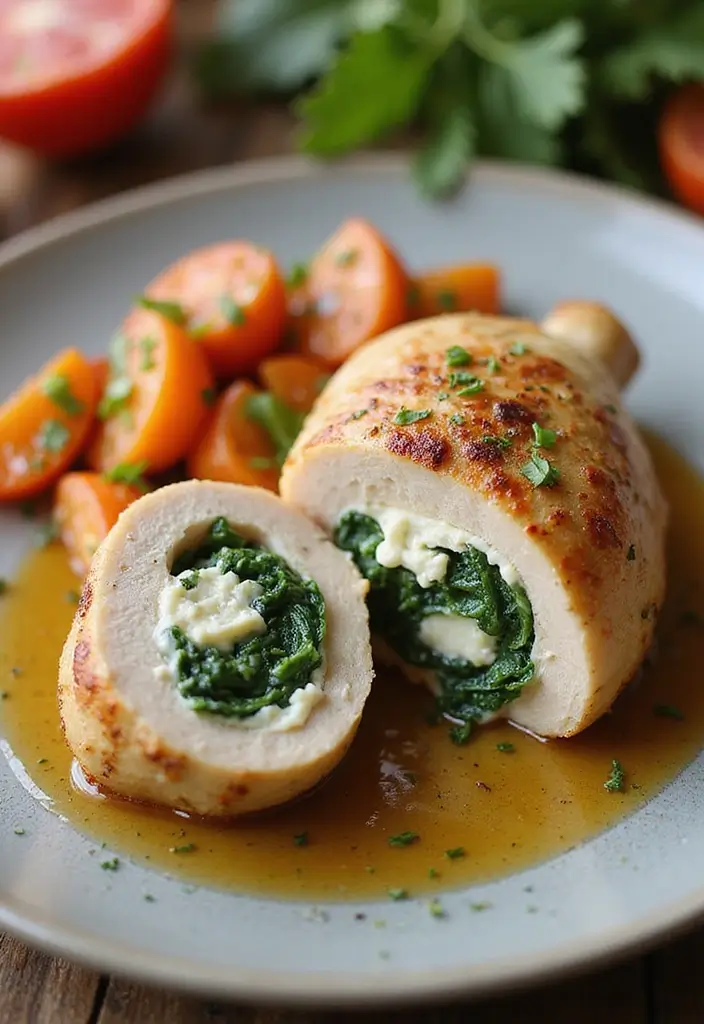 25 Light Dinner Recipes from Cooking Light and Healthy Eats - 14. Spinach and Feta Stuffed Chicken Breast