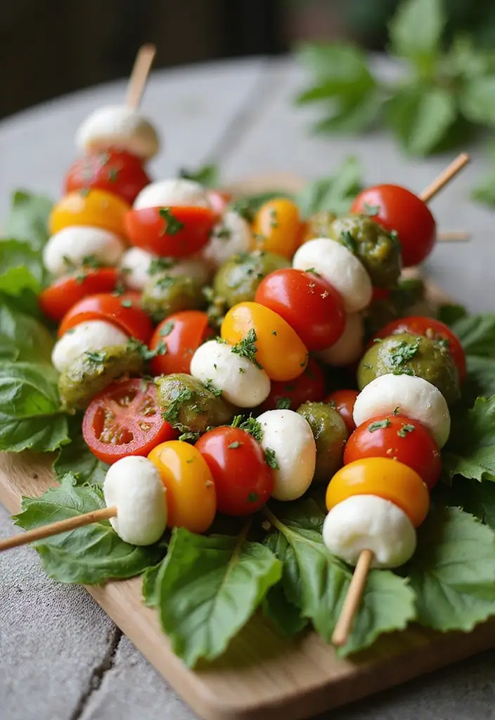 25 Light Dinner Recipes from Cooking Light and Healthy Eats - 16. Caprese Salad Skewers