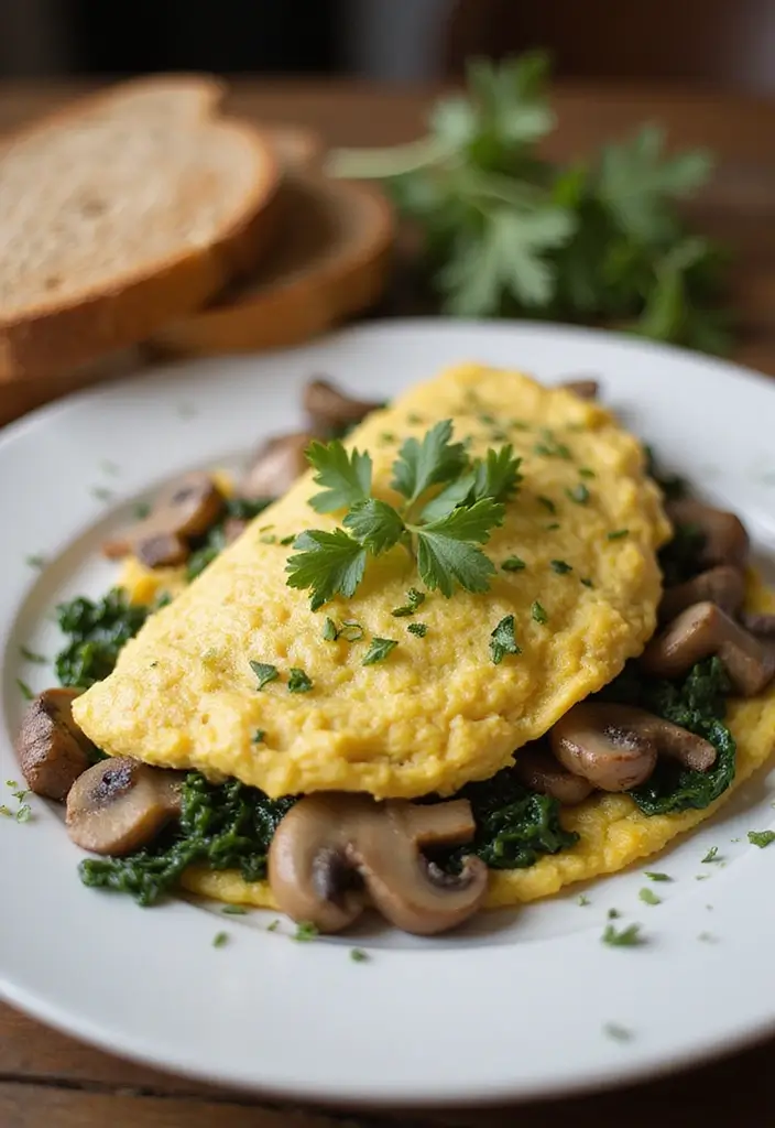 25 Light Dinner Recipes from Cooking Light and Healthy Eats - 19. Mushroom and Spinach Omelette