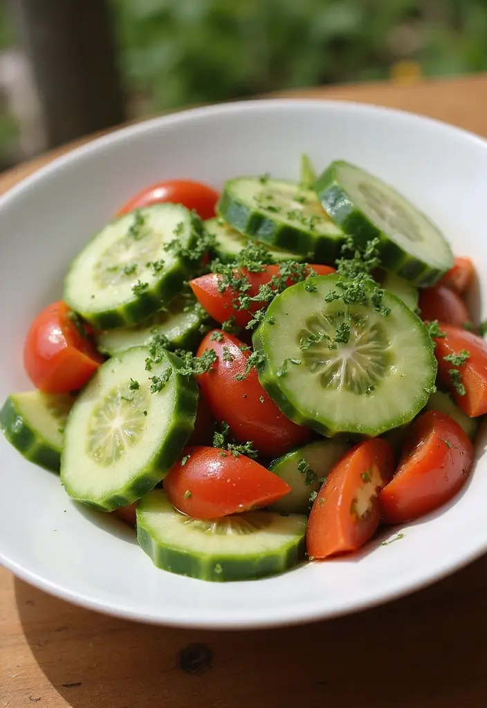 25 Light Dinner Recipes from Cooking Light and Healthy Eats - 23. Cucumber and Tomato Salad