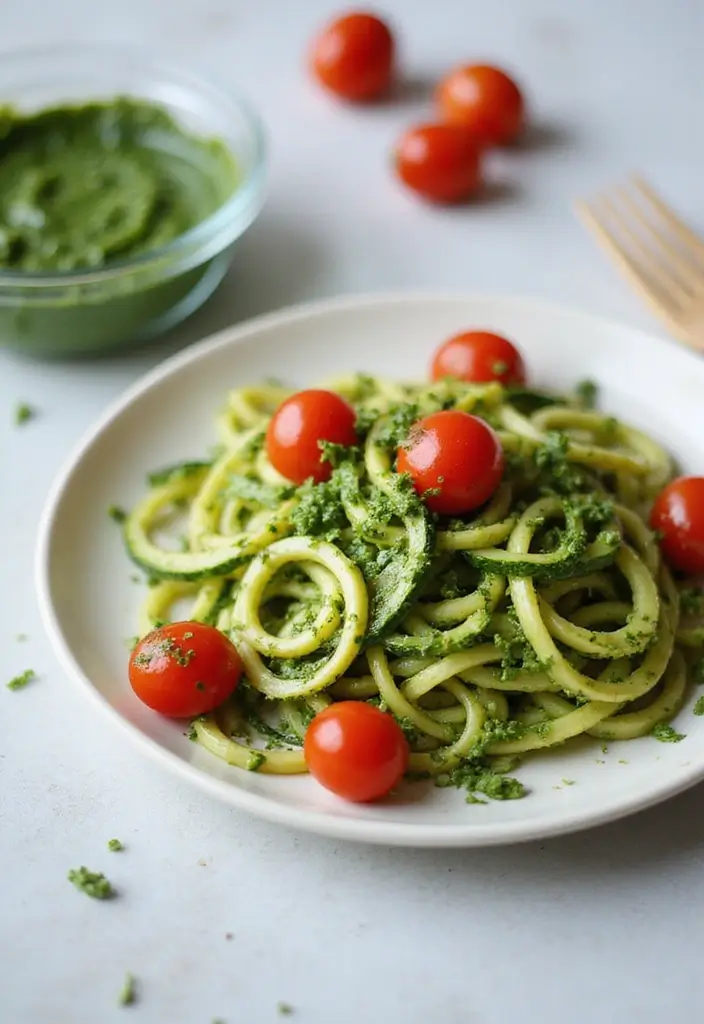 25 Light Dinner Recipes from Cooking Light and Healthy Eats - 4. Zucchini Noodles with Pesto
